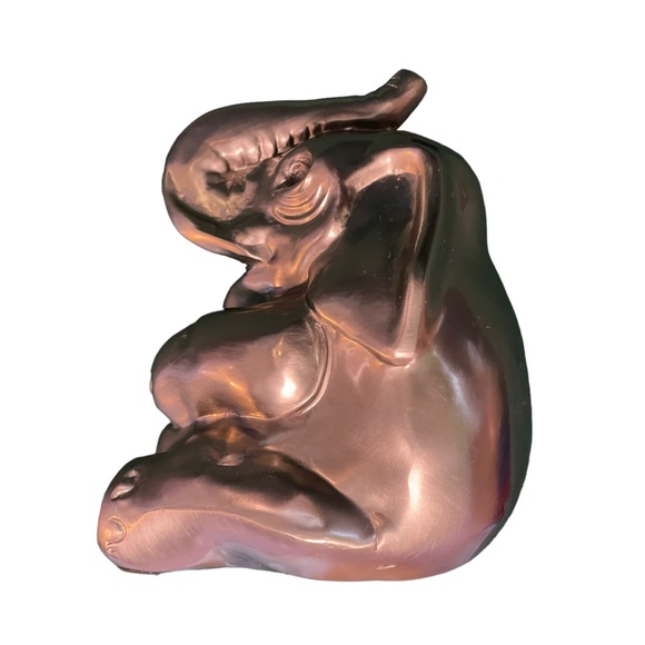 Vintage Metalworks Elephant Sculpture Shelf Art Handmade Made in USA 5” Accent - Picture 9 of 14